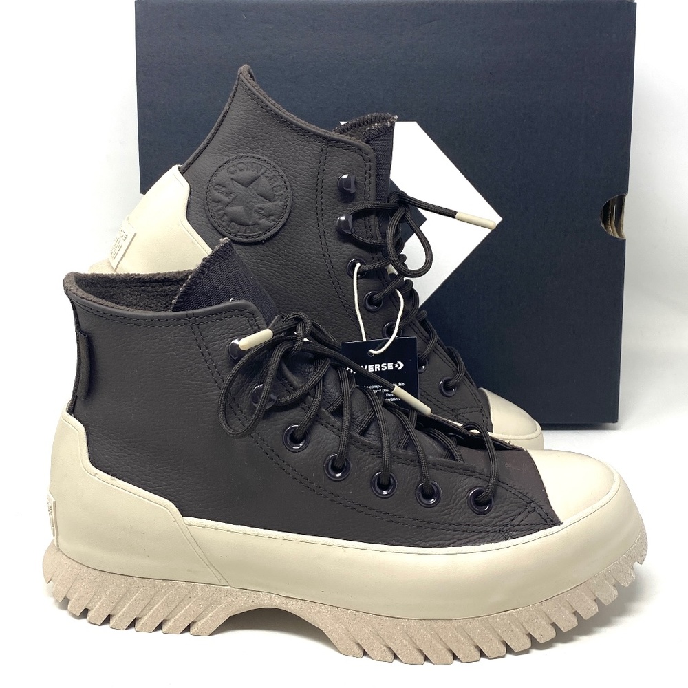 Converse High-Top Platform Sneakers in Black and Cream